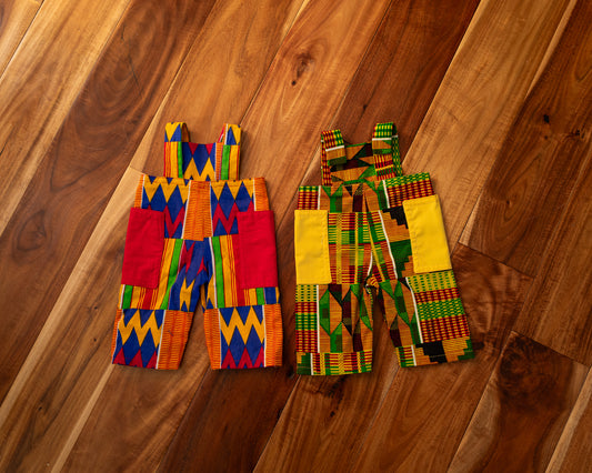 African Print Overalls -- Two Pack