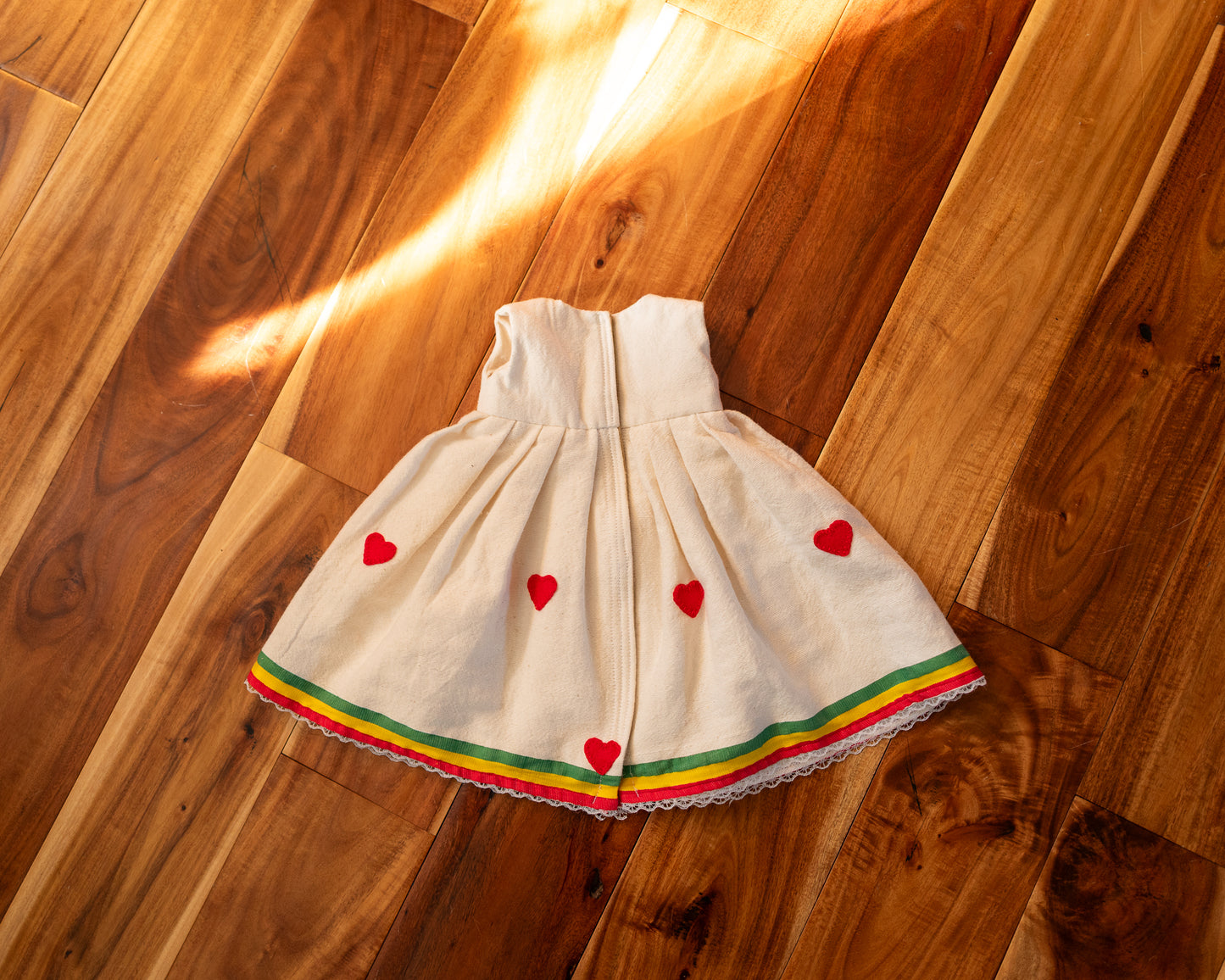 Traditional Sleeveless Dress and Jacket with Wool Heart Applique