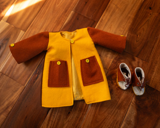Long Sleeve Wool Lined Jacket with Matching Shoes